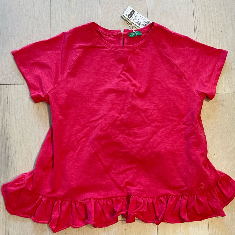 Benetton Girl Short Sleeve Tulip Tank Top Size 13-14 Years Color:Fuchsia